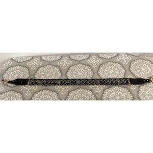 Christian Dior Dior Oblique Embroidery Shoulder strap blue Black